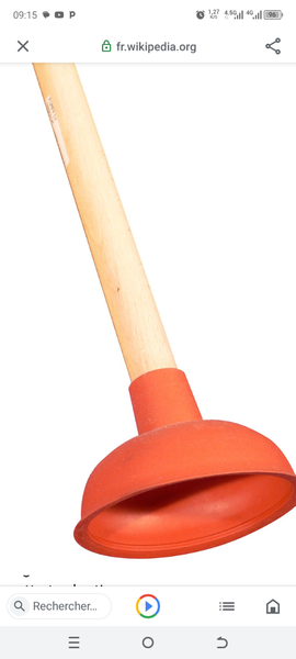 Ventouse de débouchage WC