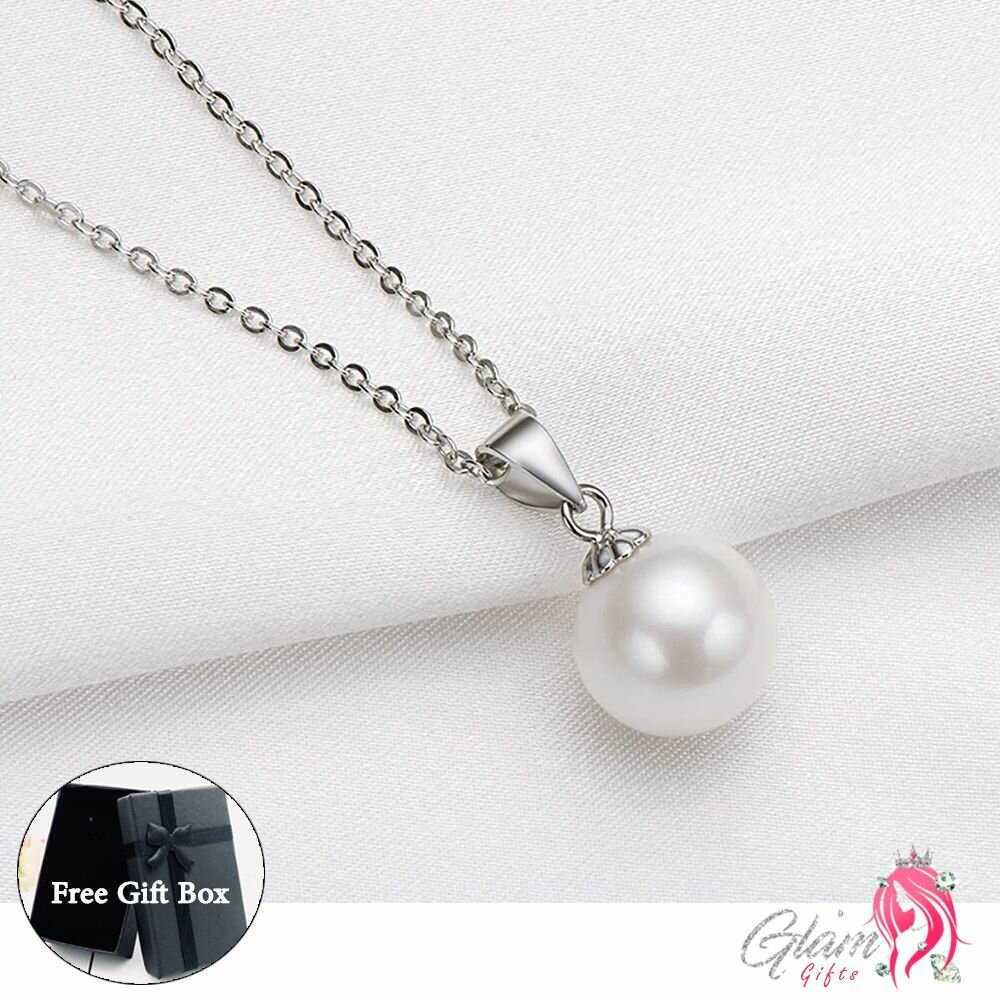 White Pearl Necklace Gift Box