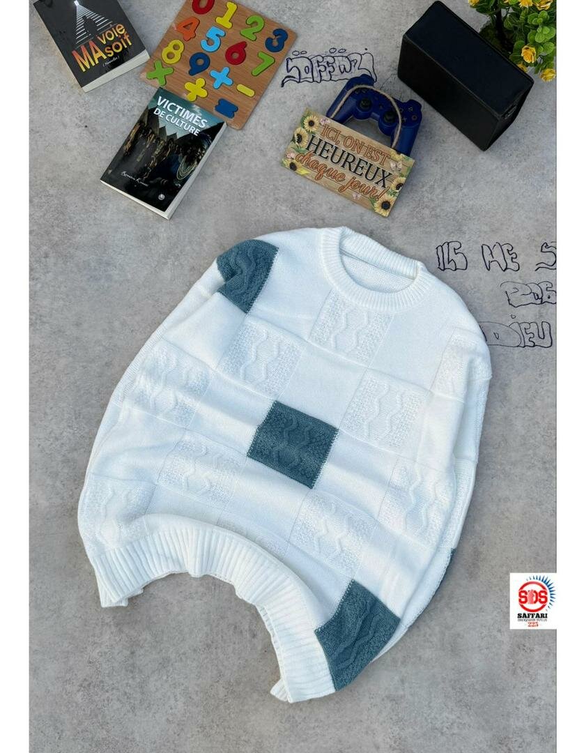 Pull en tricot patchwork