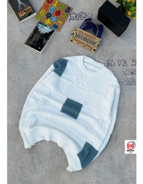 Pull en tricot patchwork