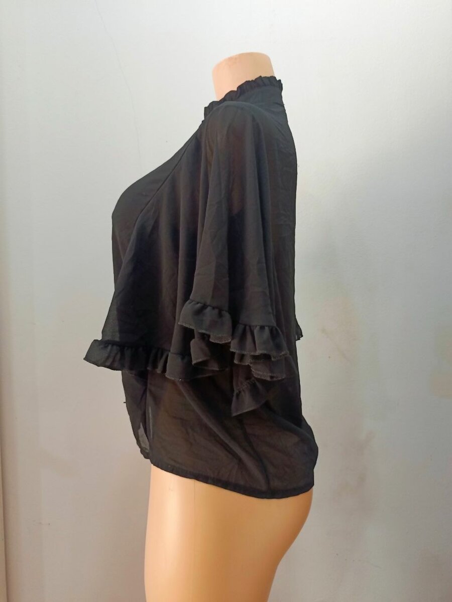 Chemisier Noir Transparent Femme