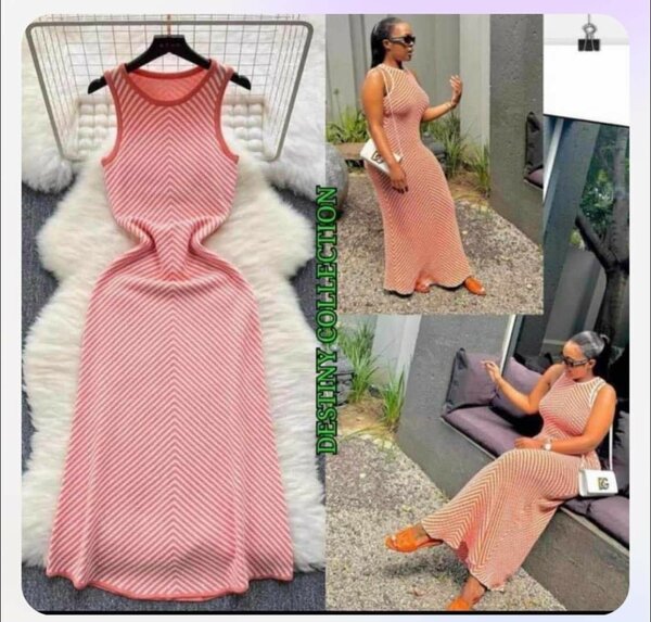 Robe Longue Rayée Élégante