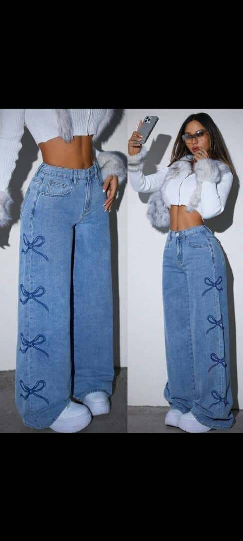 Jeans larges créatifs femmes