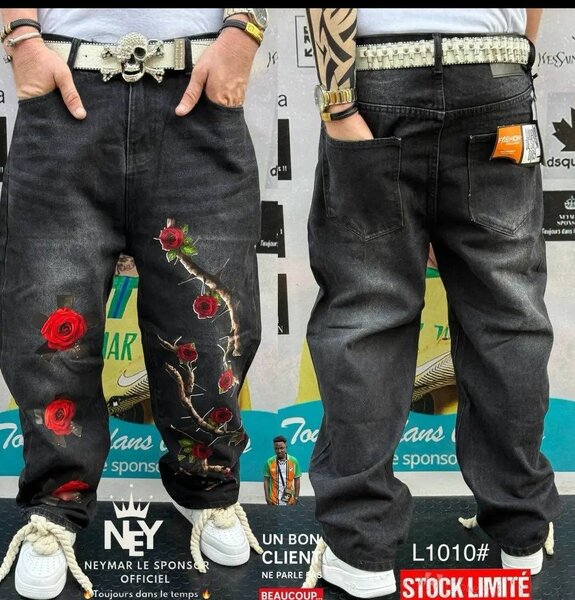 Jean décontracté imprimé style urbain