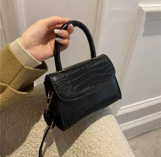 Rectangular bag with crocodile embossing