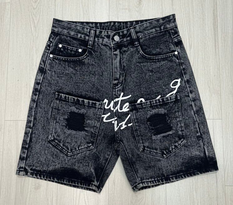 Shorts en jean délavé