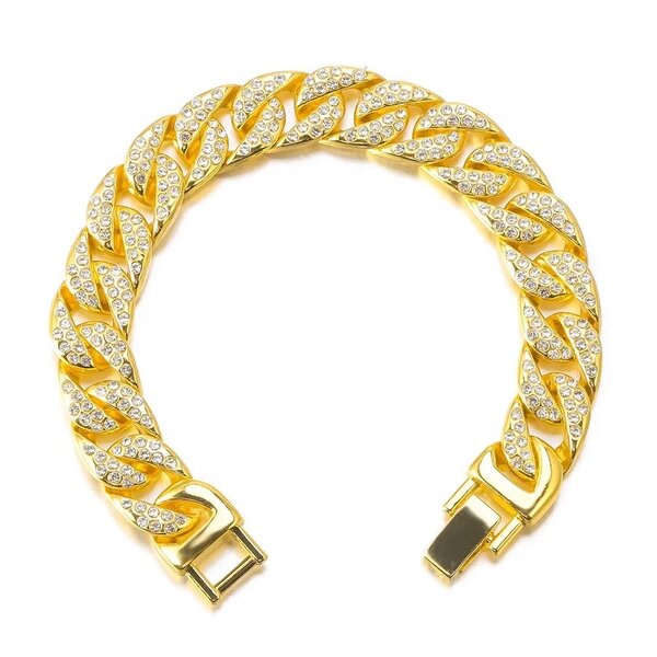 Bracelet en or avec strass