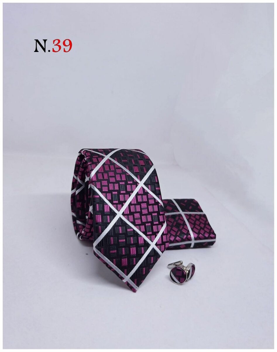 Silk Tie Set with Cufflinks