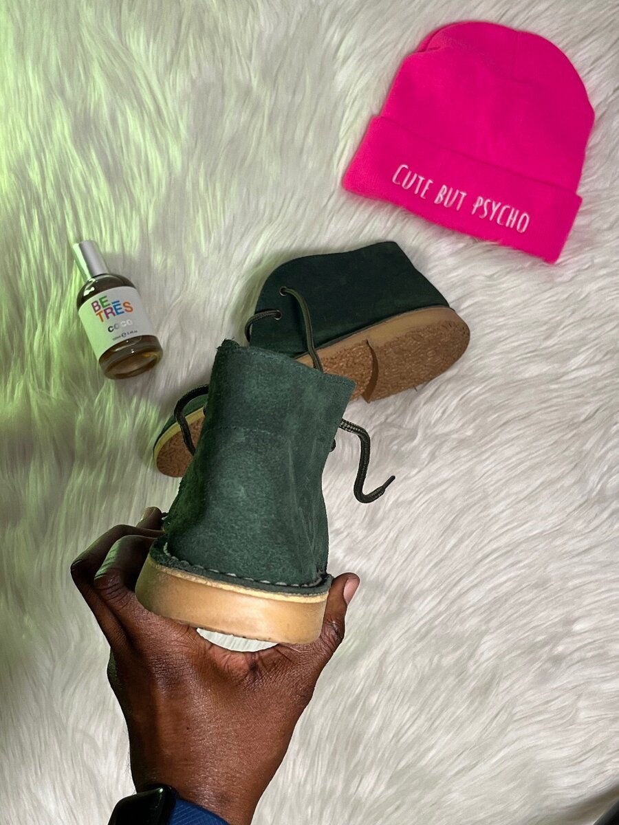 Fripe Bottines Vertes en Daim