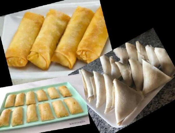 Samusa, spring Rolls and sausage rolls