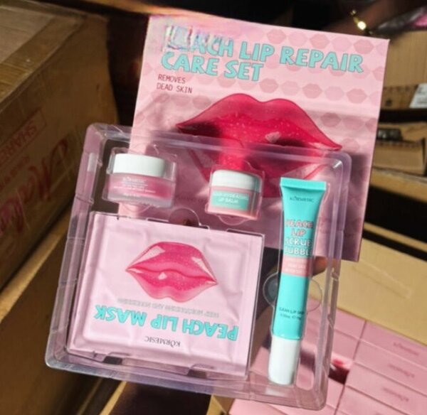 Set de soin des lèvres pêche