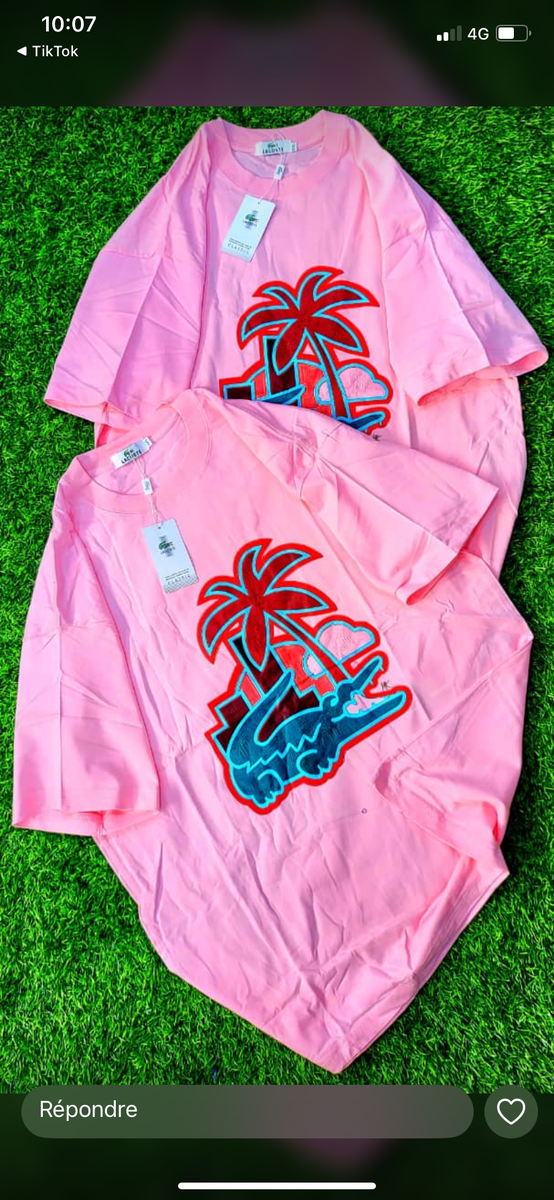 T-shirt rose palmiers