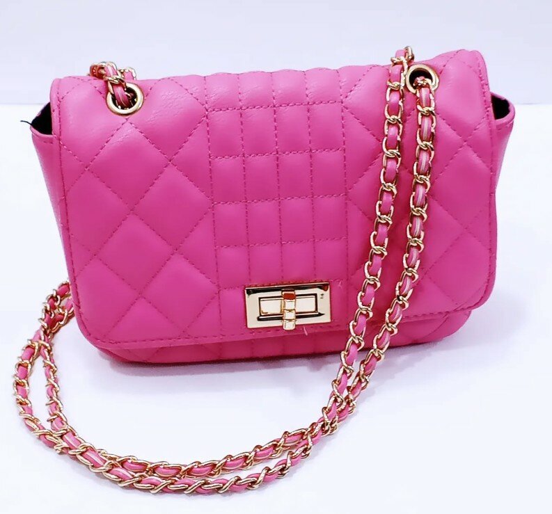 Bag pink handle with chain