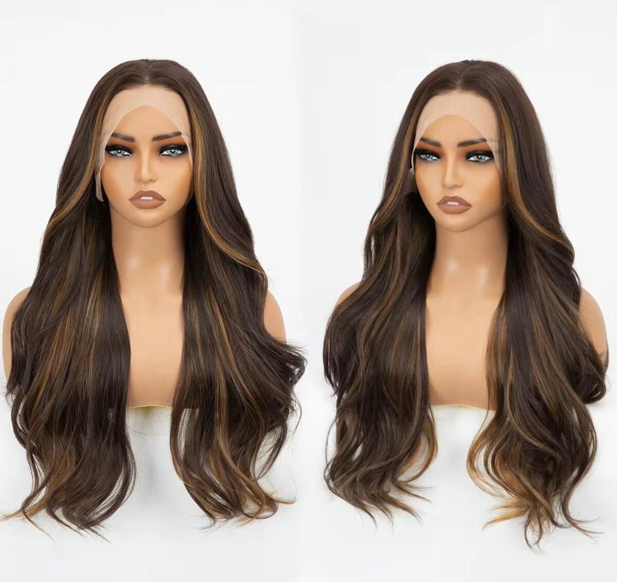 Perruque en dentelle brune