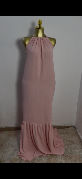 Robe longue rose élégante