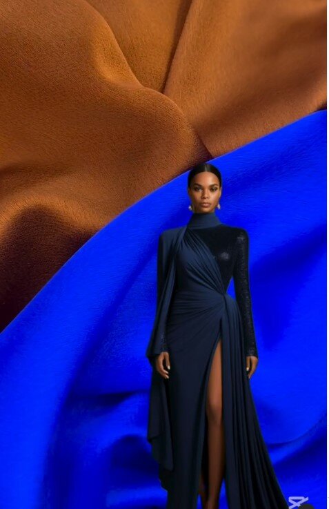 Красивая ткань с двусторонней основой Eva креп