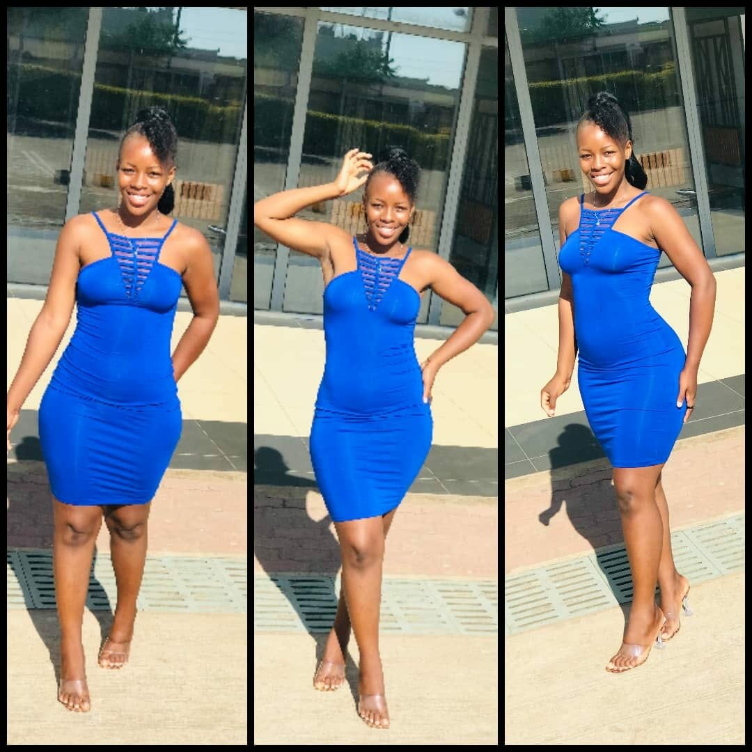 Blue bodycon dress