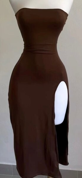 Robe longue sans bretelles