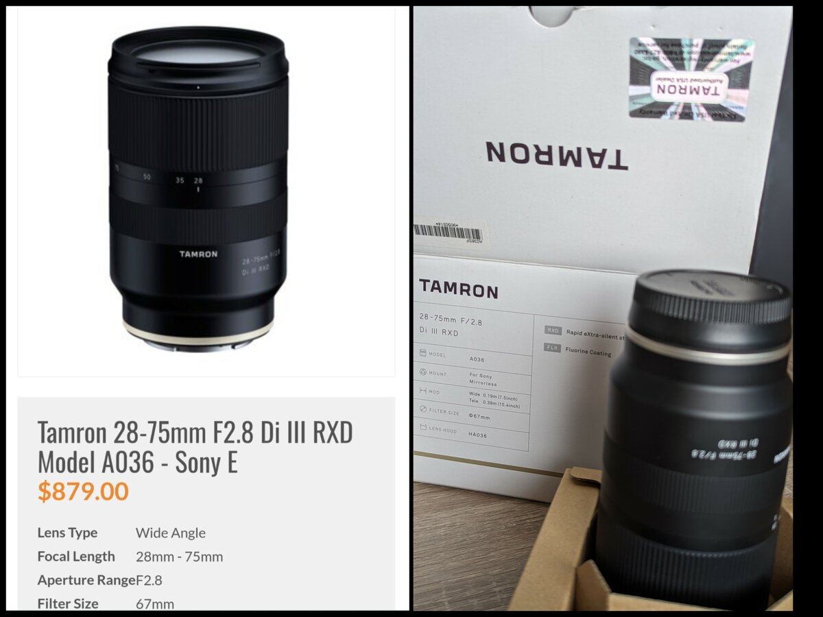 Tamron 28-75mm F/2.8 Di III RXD Lens for Sony E