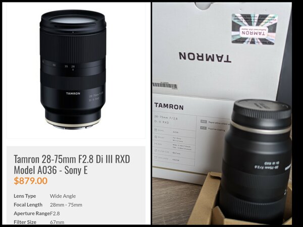 Tamron 28-75mm F/2.8 Di III RXD Lens for Sony E