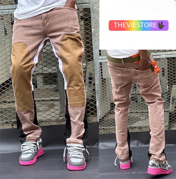 Jean patchwork homme tendance