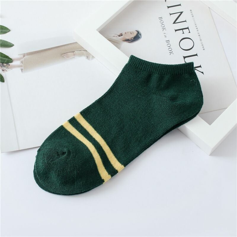 Dark Green Colorful Candy Color Ankle Socks