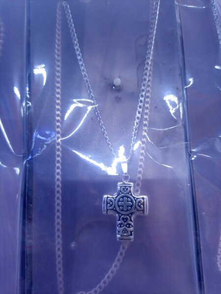 Silver necklace and locket