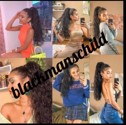 Deep curl 24 inches wrap around pony tail