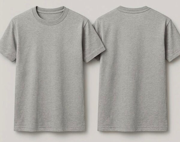 T-shirt gris classique en coton