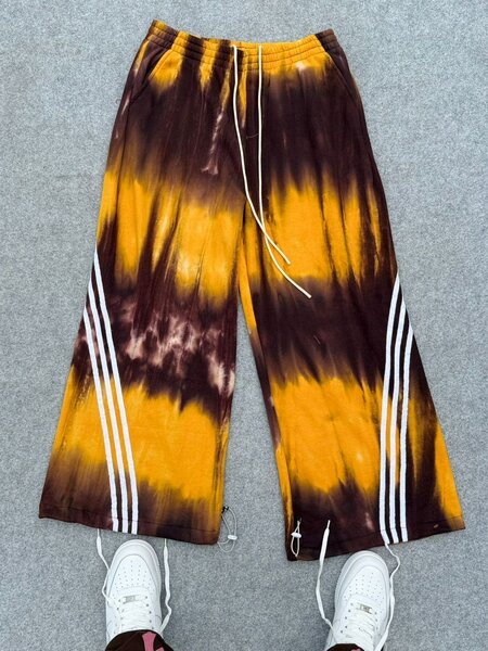Pantalons brodés tie-dye unisexes
