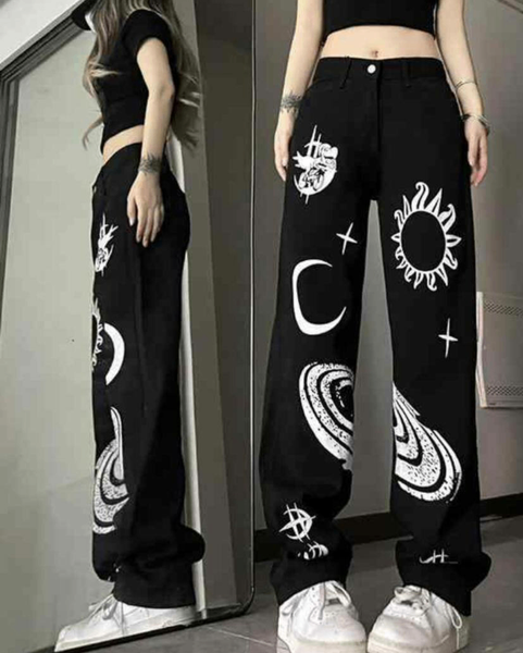Pantalon graphique chic femme