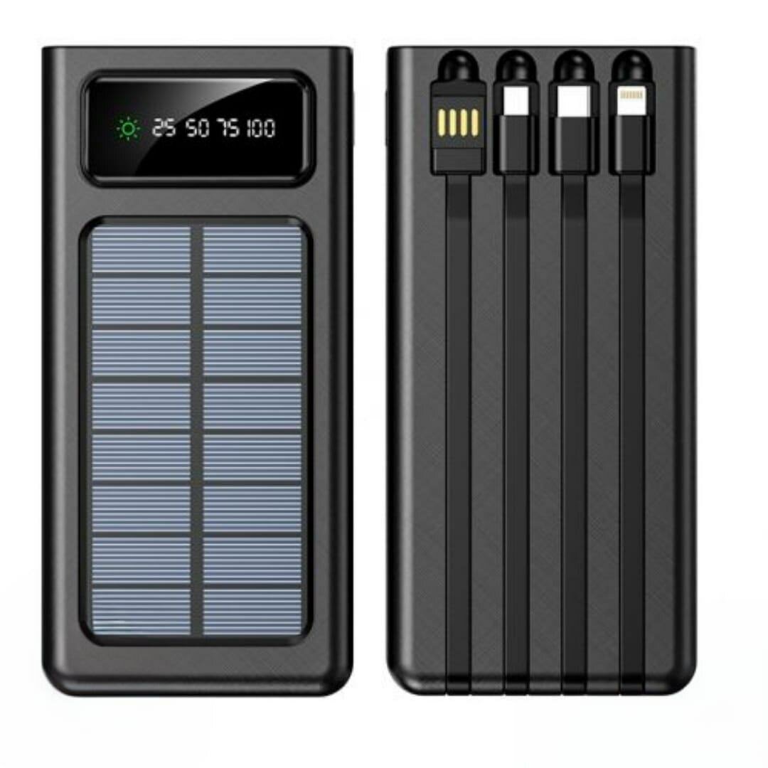 Powerbank solaire 4 câbles 20000mAh