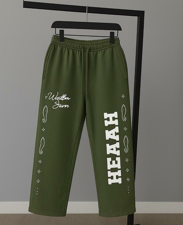 Pantalon vert à imprimé unique