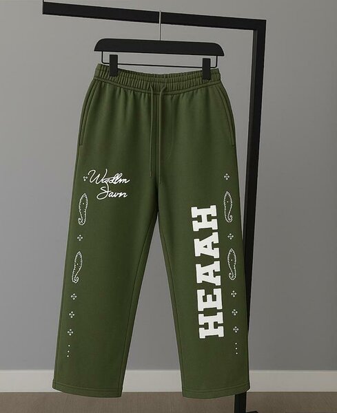 Pantalon vert à imprimé unique