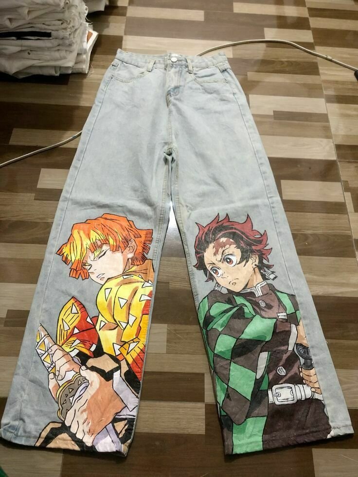 Jeans personnalisés anime