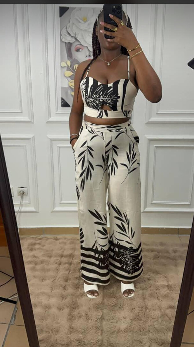 Ensemble Top et Pantalon Imprimé