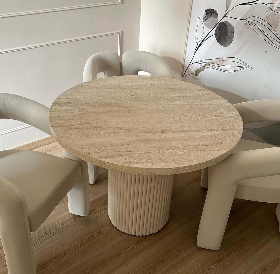 Table ronde en marbre moderne