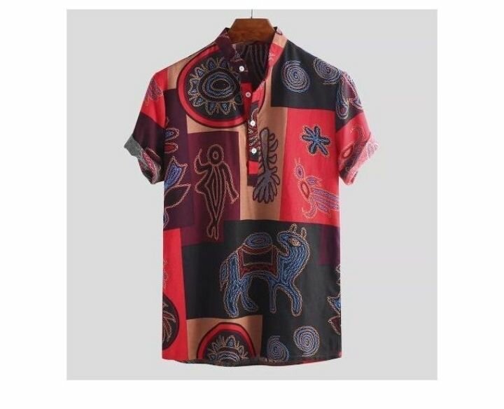 Vintage Ethnic Patterned Casual Short sleeve Bench