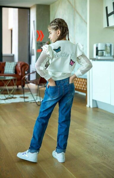 Long sleeve top with Jeans