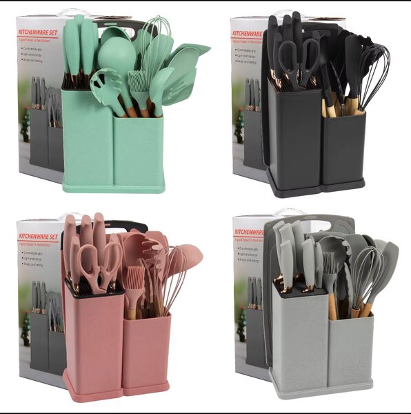 Ensemble d'ustensiles de cuisine en silicone