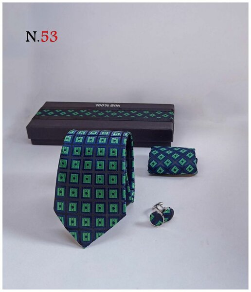 Silk Tie Set with Cufflinks