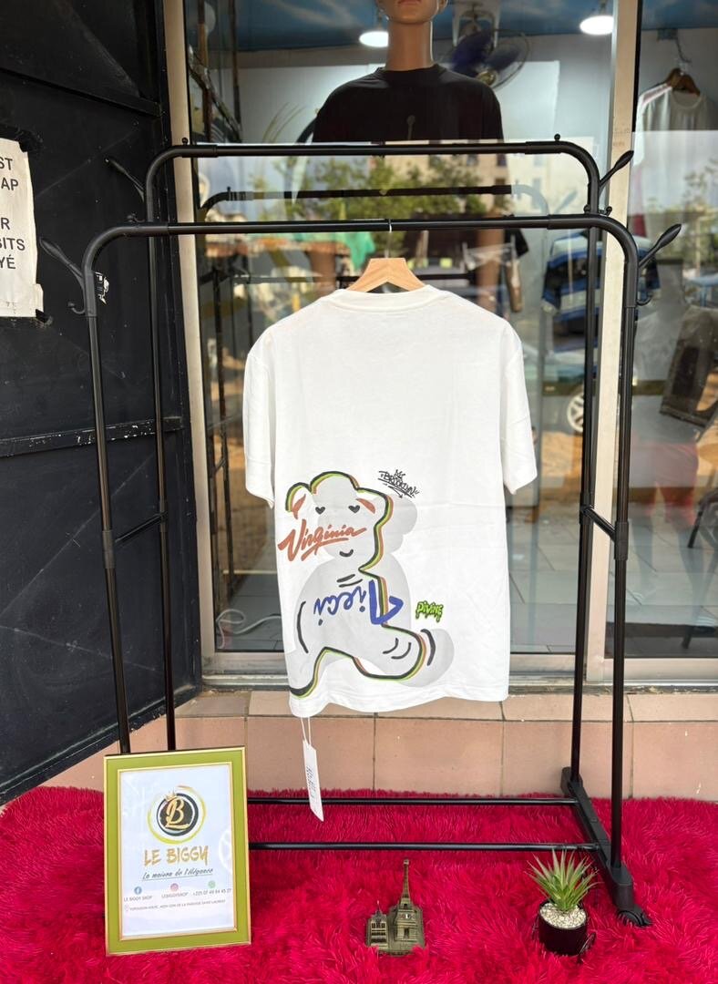 T-shirt blanc à motif unique