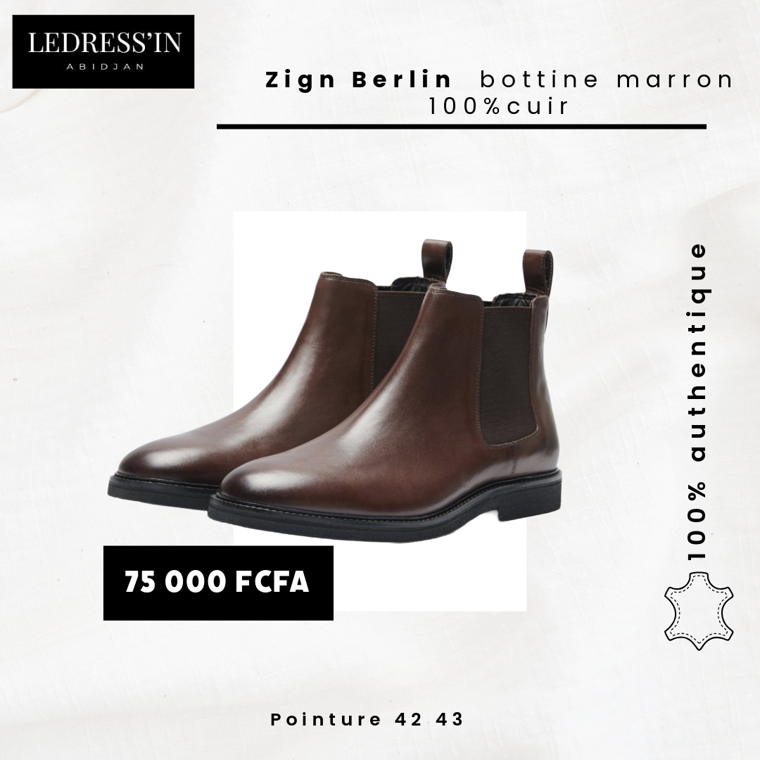 Bottines Chelsea cuir marron