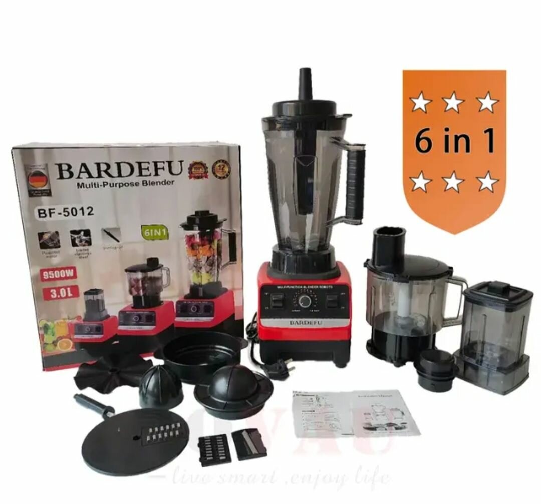6 in 1 blender, grinder, processor ,juicer, shredder &slicer