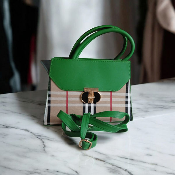 Sac à main élégant à carreaux