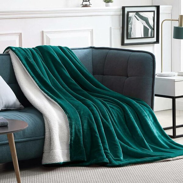 Fleece blanket, emerald color