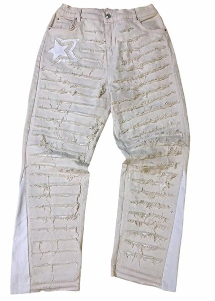 Pantalon Cargo Déchiré Blanc
