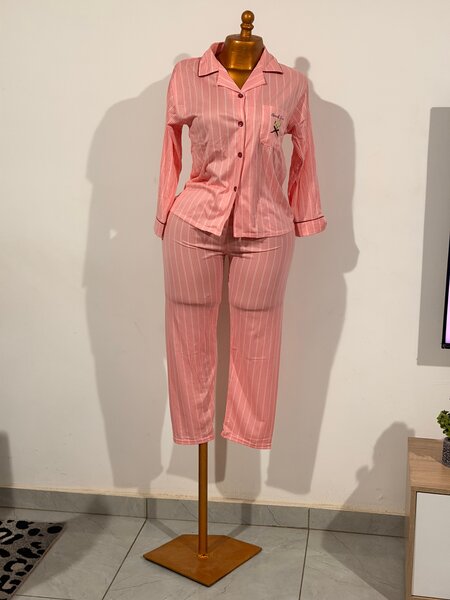 Pyjama Femme Rayé en Coton