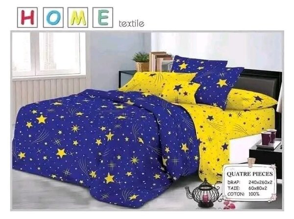 Parure de lit coton motifs