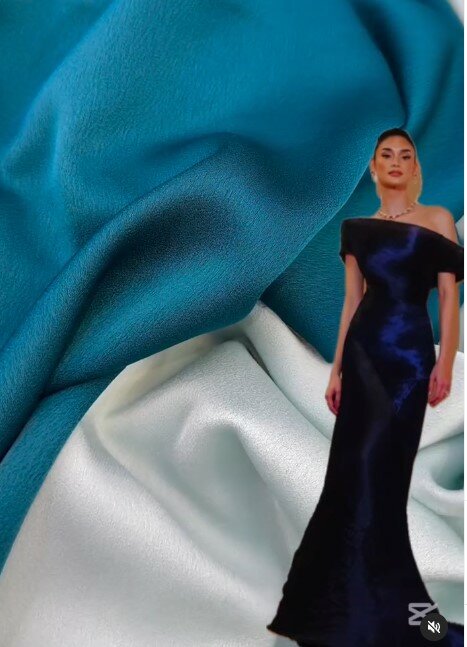 Красивая ткань с двусторонней основой Eva креп